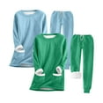 thumbnail image 1 of FAVIPT Womens Sweatsuit Set,Women Fleece Sweatsuit 2 Piece Outfit Winter Warm Sherpa Lined Tracksuit Solid Crewneck Sweatshirts and Sweatpants Pack of 2 Green,XXL, 1 of 2