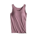 thumbnail image 1 of FAVIPT Womens Tank Tops with Built in Bra Padded,Women's Basic Solid Camisole T-Shirts Underwear Stretch Casual Tank Tops 2024,Purple,XXL, 1 of 7