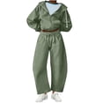 thumbnail image 1 of FAVIPT Womens Track Suits 2 Piece Set with Hoodie Full Zip Lounge Jacket Workout Jogger Baggy Sweatpant Lounge Fall Fashion 2025 Sweatsuit with Pockets Green,L, 1 of 8