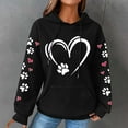 thumbnail image 1 of FAVIPT Womens Valentines Day Hoodies Women's Knit Hoodie Sweatshirts for Women Long Sleeve Lightweight Oversized Hoodie Drawstring Pullover Tops Black,S, 1 of 4
