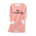 thumbnail image 1 of FAVIPT Yes I'm Still Freezing Me Womens Winter Warm Sherpa Fleece Lined Tunic Tops Round Neck Long Sleeve Sweatshirt Pullover Sweater, 1 of 3