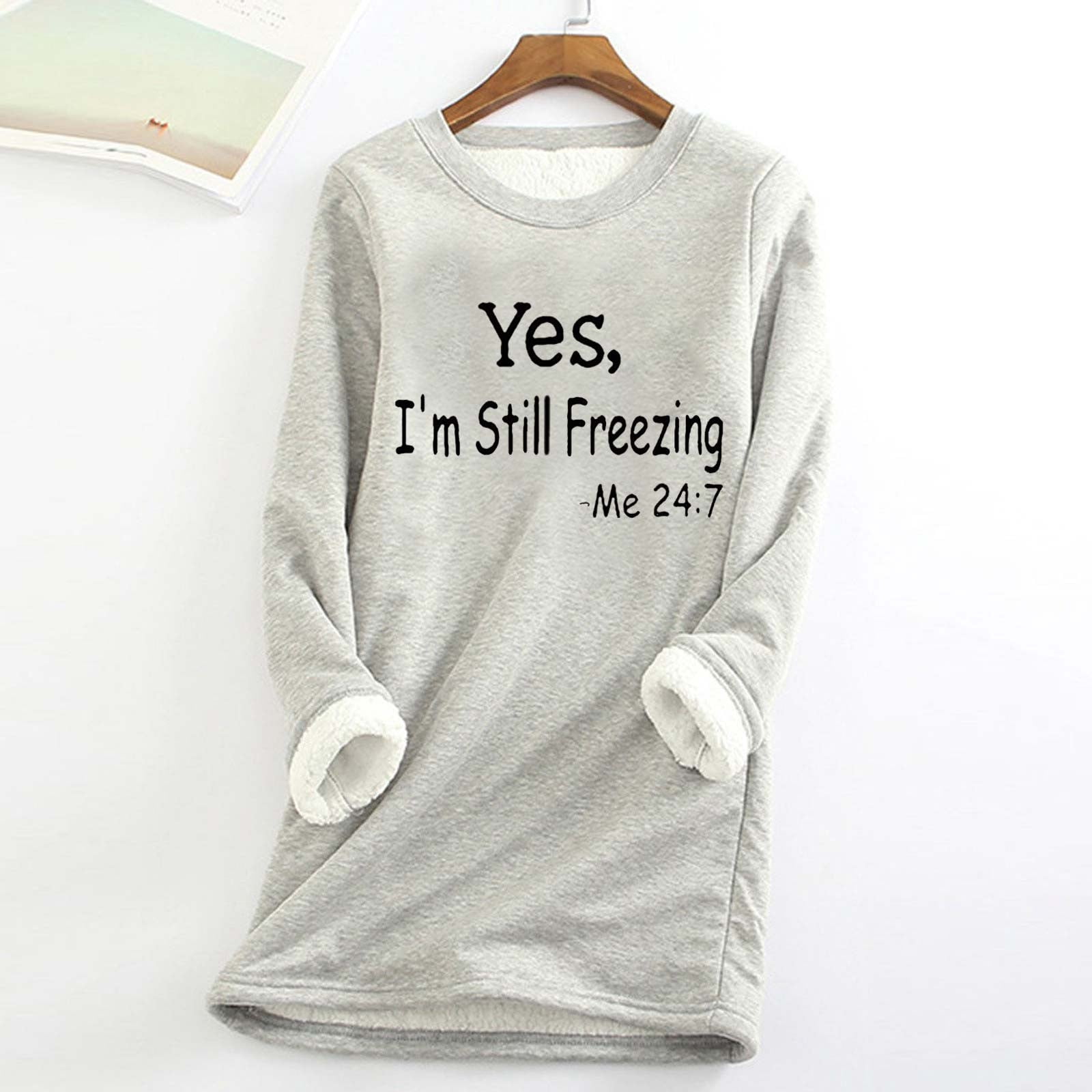 CGGMVCG Damen Kapuzenpullover "Yes I'm Still Freezing" - Langarm Sweatshirt Mit Kapuze | Lustiger Spruch Pulli