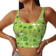 thumbnail image 1 of Picia St. Patrick's day1 Pattern Sports Bra for Women,Padded Strappy Sports Bras Medium Support Yoga Bra with Removable Cups,Running Yoga Bra-X-Large, 1 of 8