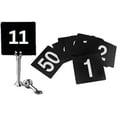 thumbnail image 1 of FAVSTOCK Double Sided Plastic Table Numbers for Restaurant, Wedding Seating Signs for Party, Banquets, Table Numbers - 4" x 4" White on Black (50), 1 of 6