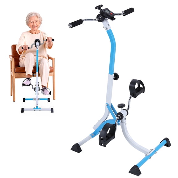 FAWMBEWT Under Desk Pedal Exerciser Adjustable Resistance, LCD Display, Portable Mini Exercise Bike for Seniors & Knee Recovery