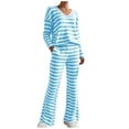 thumbnail image 1 of FAWUUDO 2 Piece Lounge Sets for Women Fall Sweatsuits Striped Ribbed Knit Sweater Sets Matching Set Travel Tracksuit, 1 of 7