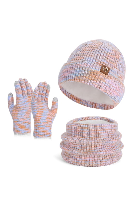 3 in 1 Beanie Hat for Women, Womens Balaclava Winter, Cold Knitted Hats Wind Resistant Hooded Scarf, Thick Plush-Lined