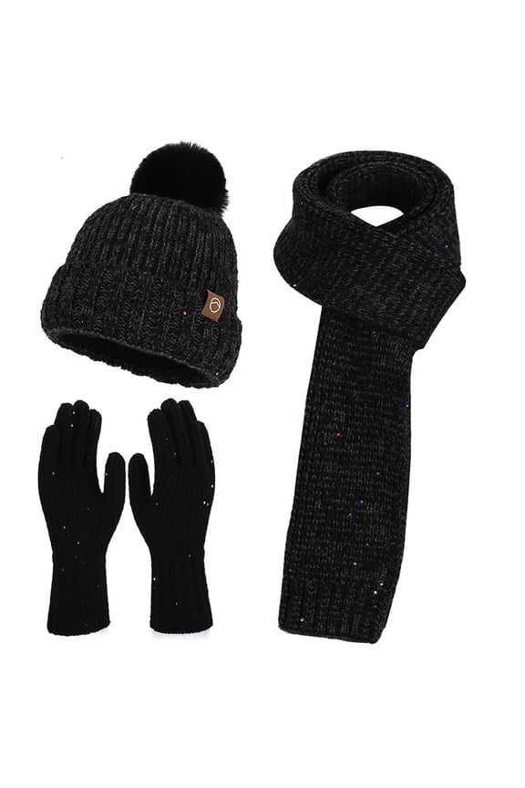 3 in 1 Beanie Hat for Women, Womens Balaclava Winter, Cold Knitted Hats Wind Resistant Hooded Scarf, Thick Plush-Lined