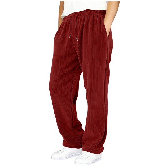 FAWUUDO Boy's Cargo Sweatpants Loose Fit Thick Wide Leg Sweats with Pockets