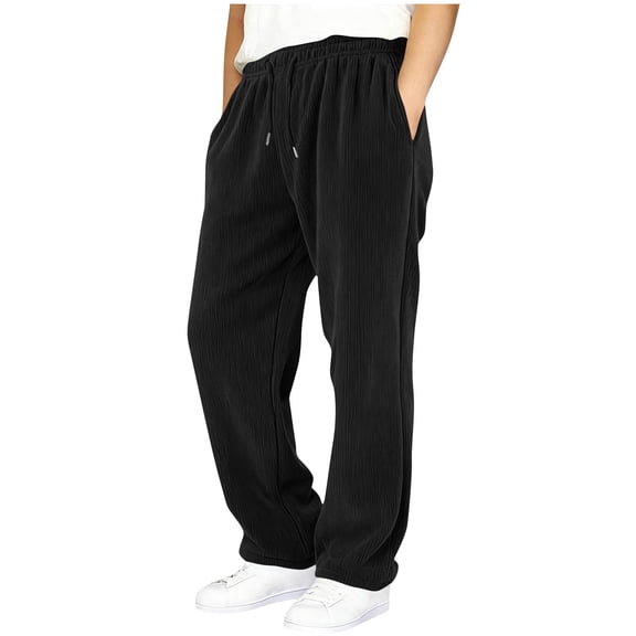 FAWUUDO Boy's Cargo Sweatpants Loose Fit Thick Wide Leg Sweats with Pockets