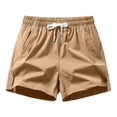 thumbnail image 1 of FAWUUDO Casual Shorts for Men Breathable Loose Soft Elastic Waist Drawstring Straight Wide Leg Shorts with Pockets 2XL Khaki, 1 of 3