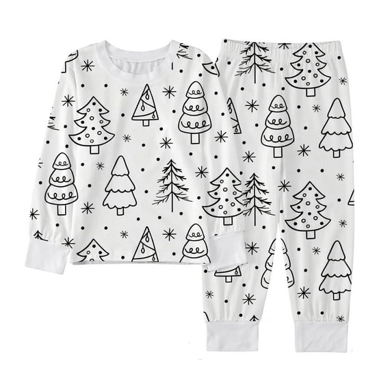 FAWUUDO Christmas Colorable Pajamas Sets 2 Piece Hand Painted Sleeppwear Holiday Coloring Your Own Clothing