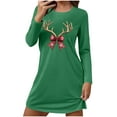 thumbnail image 1 of FAWUUDO Christmas Dresses for Women Cute Graphic Nightgown Loose Crewneck Nightshirts Long Sleeve T-Shirt Dress Sleepwear, 1 of 7