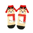 thumbnail image 1 of FAWUUDO Christmas Fuzzy Slipper Socks Fluffy Sherpa Thermal Socks with Gripper for Women Men, 1 of 4