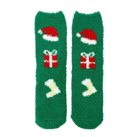 FAWUUDO Christmas Fuzzy Socks Cozy Fluffy Winter Warm Slipper Socks for Womens Gifts