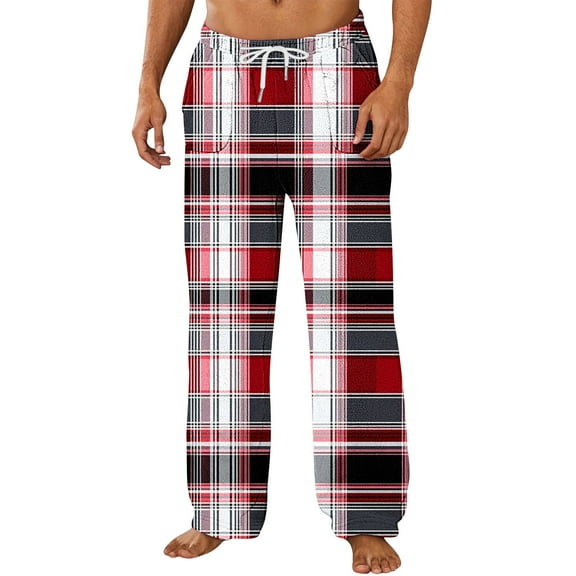 FAWUUDO Christmas Pajama Pants Unisex Couples Wide Leg Cute Print Lounge Pj Bottoms Pockets Casual Comfy Soft