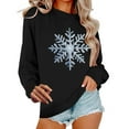 thumbnail image 1 of FAWUUDO Christmas Sweatshirt for Women Vintage Santa Sweatshirt Long Sleeve Merry Christmas Pullover Tops Black, 1 of 6