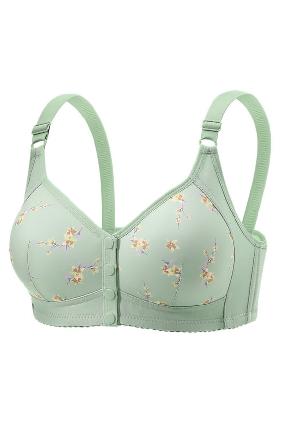 Daily Plus Size Bra for Women Wireless Ice Silk Breathable Front Closure Tank Top Solid Natural Bust