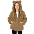 thumbnail image 1 of FAWUUDO Girls Fleece Jacket Kids Zip Up Fall Winter Fuzzy Sherpa Outwear Coat with Pockets, 1 of 8