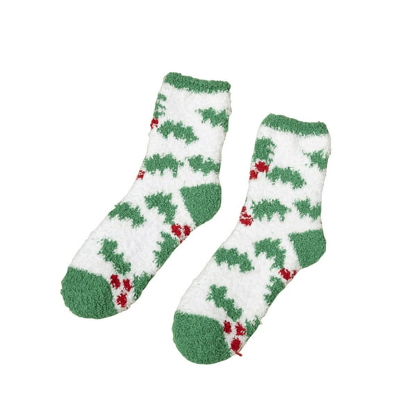 FAWUUDO Girls Kids Fuzzy Socks with Grips Toddler Non Slip Slipper Socks Crew Fluffy Warm Winter Sock
