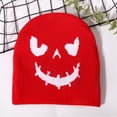 thumbnail image 1 of FAWUUDO Halloween Beanie Hats Adults Pumpkin Face Knitted Cap Halloween Decoration Outdoor Warm and Comfortable Red, 1 of 3