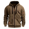 thumbnail image 1 of FAWUUDO Hoodies for Men Pullover Oversized Long Sleeve Fleece Hooded Sweatshirt Lightweight Casual Fall Winter Hoodies Brown, 1 of 5
