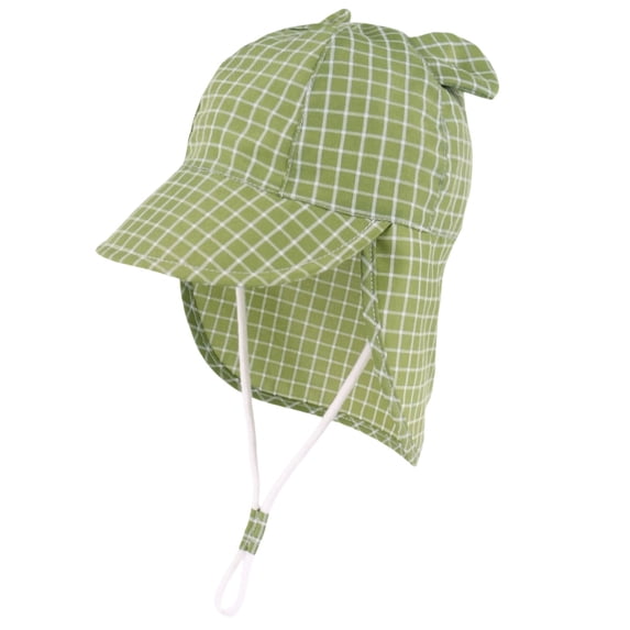 ROHUUQUE Kids Sun Hats UV Protection Wide Brim Boonie Hat Breathable Mesh Foldable Neck Flap Hat for Outdoor Green
