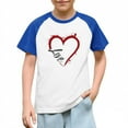 thumbnail image 1 of FAWUUDO Kids Valentines Day Graphic Tee Short Sleeve Raglan Sleeve T Shirt Casual Printed Boys Girls Holiday Gift Idea Blue 3-4 Years, 1 of 9