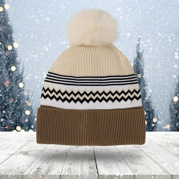 FAWUUDO Knit Cuffed Beanie for Men/Women, Soft Warm Winter Hat Unisex Stocking Cap Coffee