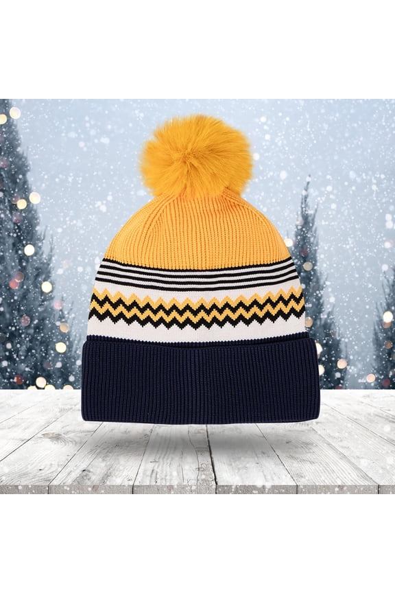 Knit Cuffed Beanie for Men/Women, Soft Warm Winter Hat Unisex Stocking Cap Yellow