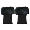 thumbnail image 1 of FAWUUDO Leg Warmer for Women Girls Faux Fur Trim Knitted Leg Cover Winter Warm Long Socks Furry Boot Cuff, 1 of 4
