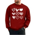 thumbnail image 1 of FAWUUDO Men Valentine's Tops Red Heart Printed Shirts Long Sleeve Clothes, 1 of 7