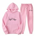 thumbnail image 1 of FAWUUDO Men's 2 Piece Outfits Sweatsuit Sets Oversized Hoodies and Sweatpant Tracksuit Fall Matching Lounge Set Pink, 1 of 2