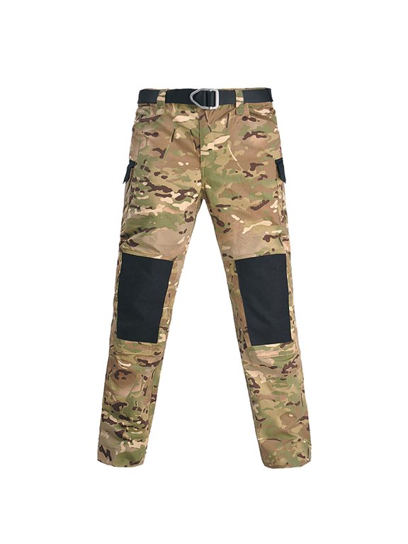 Men's Cargo Pants Water Resistant Straight Leg Reinforced Knee Patches Adjustable Cuffs Outdoor Work Hiking 3XL Khaki