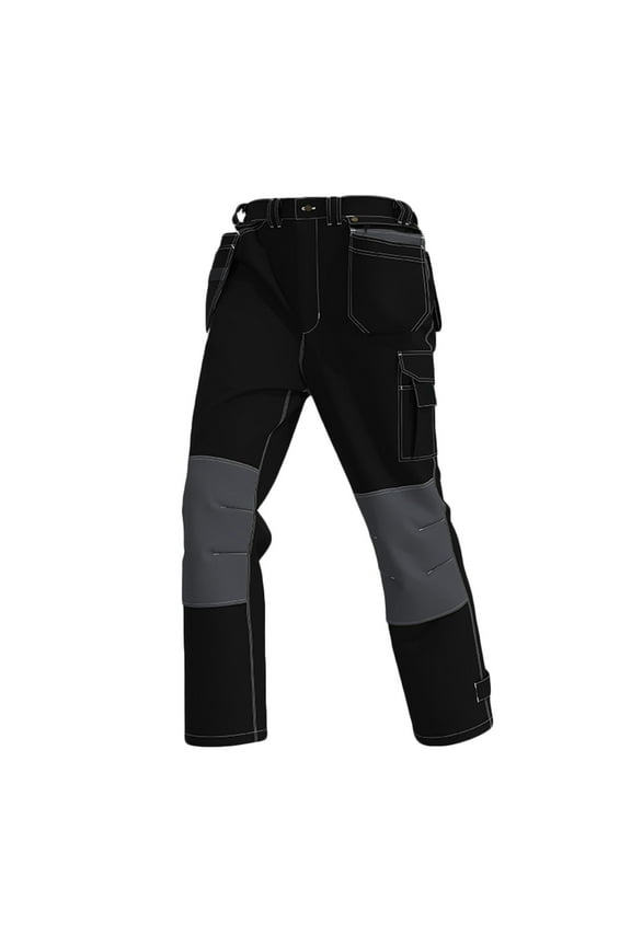 Men's Construction Pants Field Pants Multi-Pocket Carpenter Cargo Heavy-Duty Work Pants Black