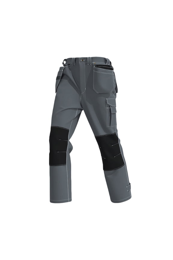 Men's Construction Pants Field Pants Multi-Pocket Carpenter Cargo Heavy-Duty Work Pants Gray