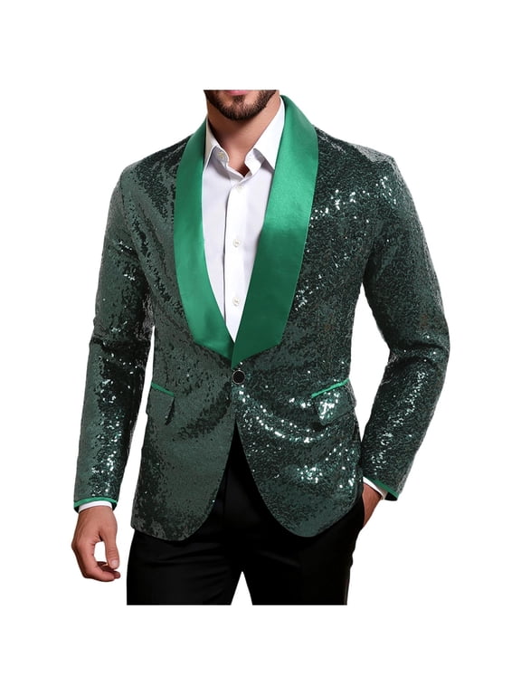 Men's Dress Floral Suit Notched Lapel Pimp Blazer Dress Suit Vintage Gold Black Elegant Tuxedo Mardi Gras Carnival Green