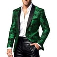 thumbnail image 1 of FAWUUDO Men's Dress Floral Suit Notched Lapel Pimp Blazer Dress Suit Vintage Gold Black Elegant Tuxedo Mardi Gras Carnival Green, 1 of 9