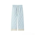 thumbnail image 1 of TEAJOPSUU Men's Fleece Lined Drawstring Pants Straight Wide Leg Soft Warm Winter Casual Pants XL Blue, 1 of 7