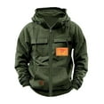 thumbnail image 1 of FAWUUDO Men's Fleece Work Hoodies Water Hooded Sweatshirt Heavyweight Winter Insulated Pullover Olive Green, 1 of 6
