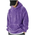 thumbnail image 1 of FAWUUDO Men's Fleece Work Hoodies Water Hooded Sweatshirt Heavyweight Winter Insulated Pullover Purple, 1 of 8