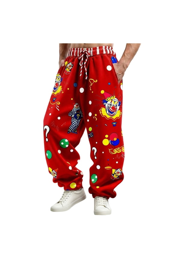 Men's Patchwork Drawstring Pants Loose Casual Performance Trousers for Events and Parties L A-Multicolor
