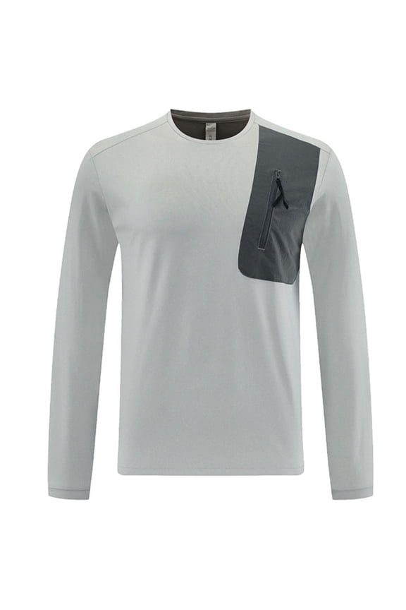 Men's Winter Outdoor Quick Dry Thermal Base Layer Top Long Sleeve Crew Neck for Ski Cycling Running Sports Wear 4XL Gray