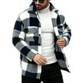 thumbnail image 1 of FAWUUDO Mens Button Down Shirts Regular Fit Long Sleeve Casual Plaid Flannel Shirt Black, 1 of 7