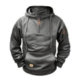 thumbnail image 1 of FAWUUDO Mens Hoodies Pullover Casual Cotton Fleece Hooded Sweatshirts Long Sleeve Shirts Dark Gray, 1 of 3