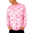thumbnail image 1 of FAWUUDO Mens Valentines Day Printed Crewneck Sweatshirt Long Sleeve Pullover Casual Graphic Romantic Holiday Gift Cozy Comfortable Pink 2XL, 1 of 9
