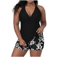 thumbnail image 1 of TEAJOPSUU Plus Size Swimsuit for Women Two Piece Modest Tankini Full Coverage Tummy Control Bathing Suits with Shorts, 1 of 7