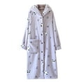 thumbnail image 1 of FAWUUDO Robes for Women Long Bathrobe Lightweight Long Sleeves Robe Soft Sleepwear with Pockets, 1 of 4