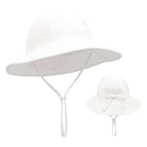 FAWUUDO Toddler Baby Sun Hat UPF 50+ UV Protection Cotton Bucket Hat with Bow for Infant Girls Outdoor