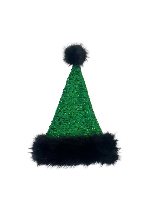 Unisex Adults Kids Velvet Comfort Wine Red Santa Hat for Christmas Year Festive Holiday Party Supplies